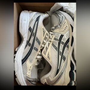 Asics GEL-KAYANO 14 White blue silver Black Men's Athletic Running Shoes